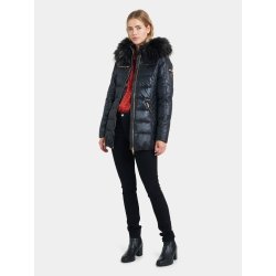Eve- Lustrous Nylon - Black - Faux Fur